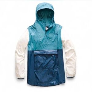 The North Face Teal and Navy Color Block Hooded Jacket